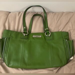 Coach Gallery Tote— Green Leather